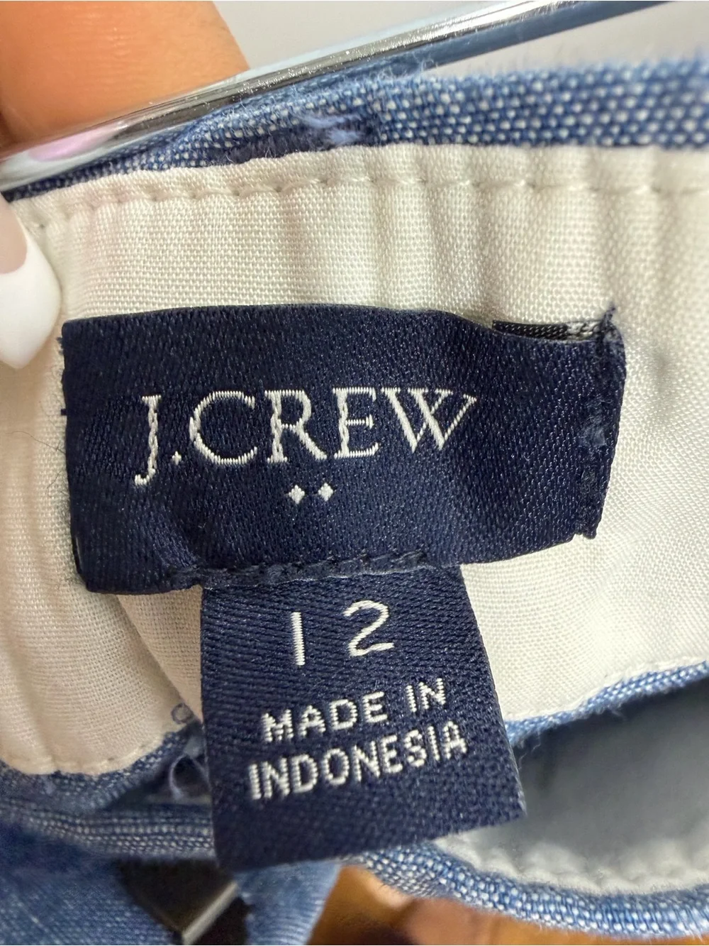 J.Crew Blue Chambray Cotton Shorts Women’s Size 12 - Picture 8 of 10